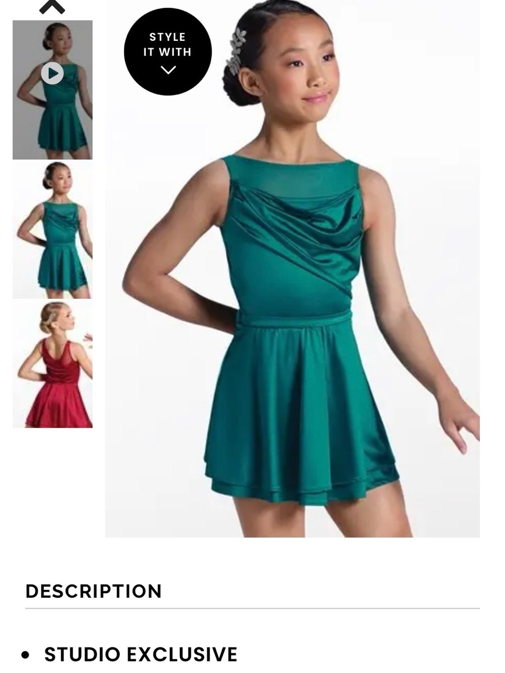 Weissman Teal Green Dance Dress Showtime Gravity in Jade